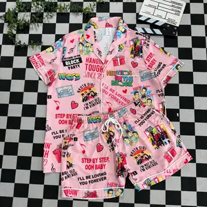 Vintage NKOTB Pajamas, 90s Boybands Pjs, Casual Comfy Long&Short Sleeves, Loungewear Nightwear Pajamas