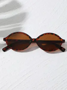 Women's Oval Small Frame Sunglasses, Vintage Simple Design, Perfect for Street Photography Vacation, Stylish Eyewear Accessories