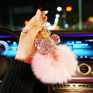 Cute Sparkling Bear Plush Keychain, High-Quality Car Interior Decoration, Perfect Gift for Best Friends, Holiday Present