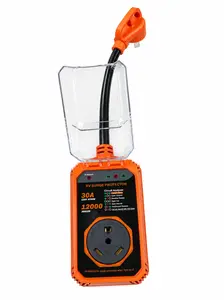 RV Surge Protector - 30A-12000J/50A-18000J Smart Circuit Analyzer, Waterproof Power Guard with USB Port Socket for RV Owners, Travel Trailers