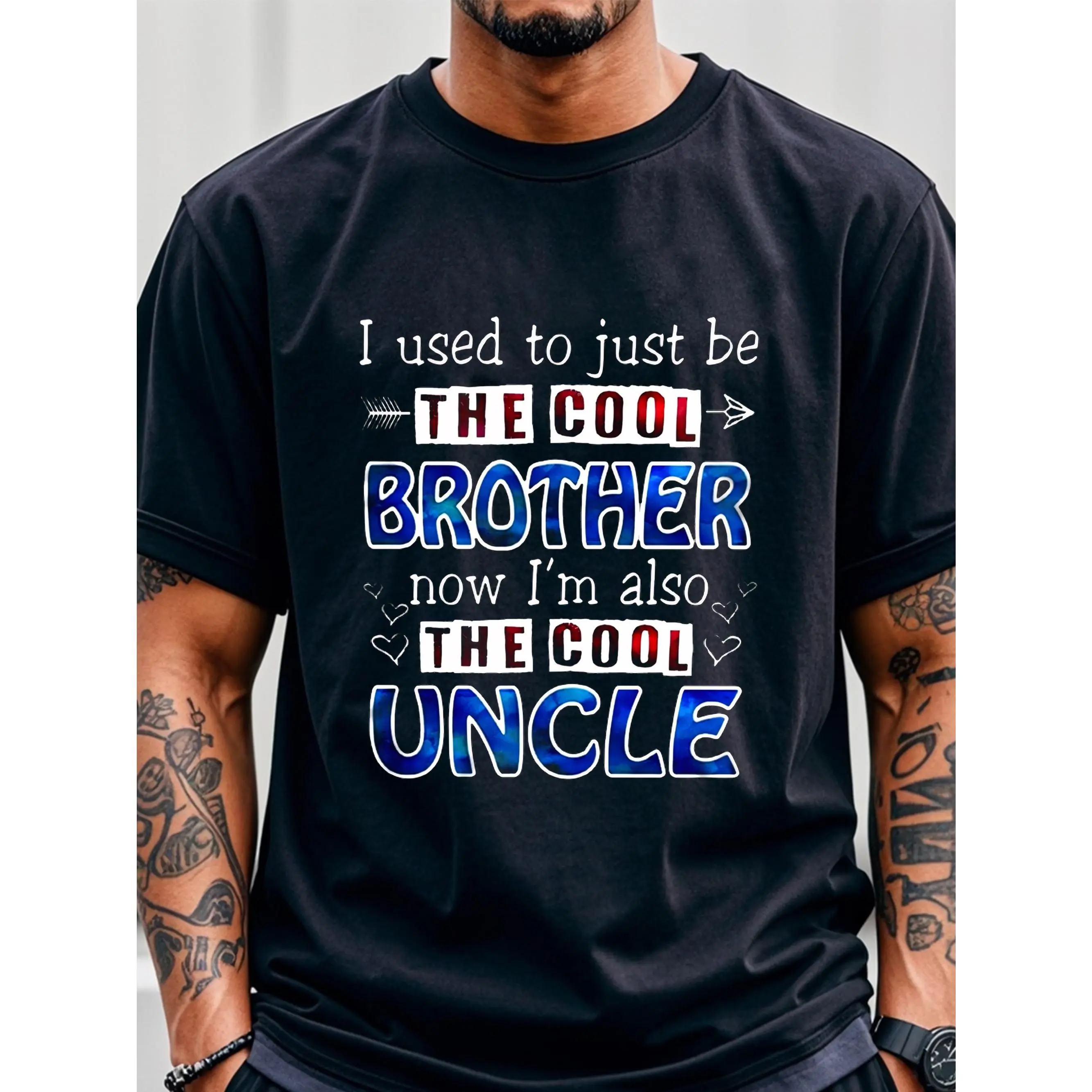 I Used To Just Be The Cool Big Brother Now I'm The Cool Uncle T-shirt - Gym-Friendly, Breathable, Ultra-Soft - For Men - Perfect for Running, Sports, Outdoor Adventures - Ideal Gift for Uncles