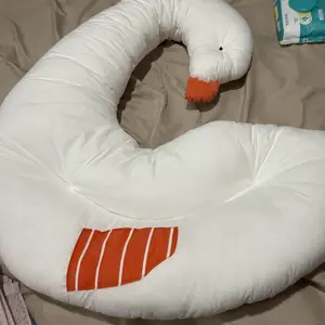 Curve Long Toddler Body Pillow for Sleep Training, 36x27 Inches Swan Shape Soft Child Hug Pillow, 100% Organic Cotton Pillowcase, Hand Washable & Breathable Crib Pillow for Kids