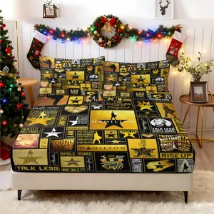 This set of fitted sheets and pillowcases features a Hamilton-themed print from the musical. Bedsheet Sets The artistic and trendy design makes it a thoughtful gift for any occasion, including holidays and birthdays.