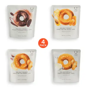 Delight Project Bagel Chip, Choco cinnamon, Cream Soup, Garlic butter, Honey Butter