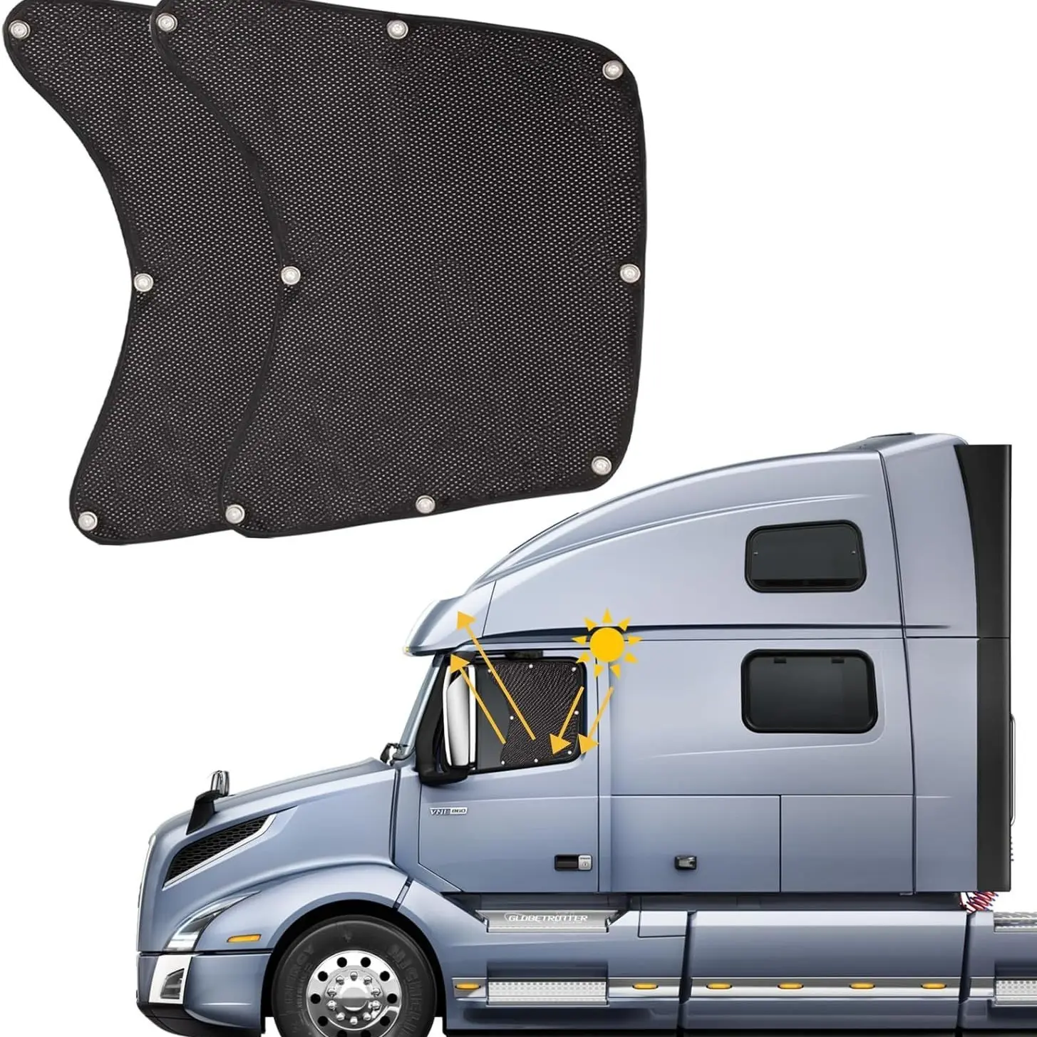 Semi Truck Side Window Sunshade for Freightliner International Trucks RV Accessories, Sun Shade, UV Protection, Keeps Interior Cooling Commerical Vehicle Van Accessory Cover Summer Essentials Gadgets