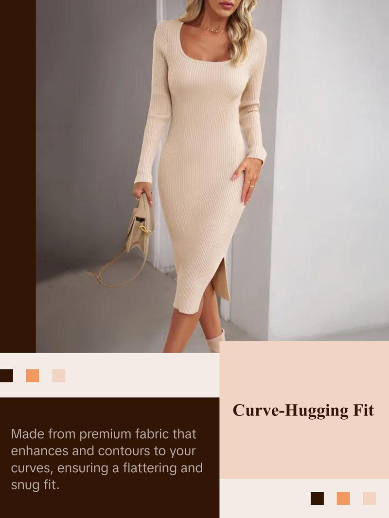 Elegant Ribbed Midi Dress Casual Fabric Womenswear Comfortable free people  ivy tee