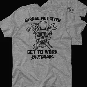Earned Not Given - Hi Visibility Safety Yellow Work T-Shirt, Jersey Menswear For Blue Collar Workers, Funny, Sarcastic  Graphic Tees Apparel