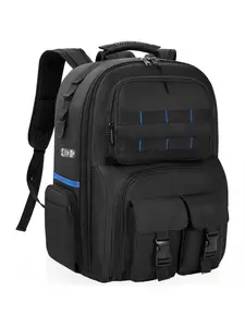 Heavy-Duty Electrician's Tool Backpack, Spacious Multi-Compartment, Padded Shoulder Straps, Durable Fabric, Ideal for Electricians, Contractors