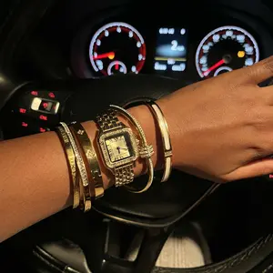 Elegant Stainless Steel Bangle Set, Trendy Stack Bangle, 5-Piece Fashionable Bracelet Classic Design, Perfect for Daily Wear & Special Occasions