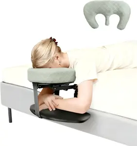 Massage Headrest for Bed, Adjustable Massage Face Cradle at Home, Portable Massage Table Kit for Sleeping Mattress, Face Down Pillow After Eye Surgery (with Armrest Shelf & Breast Pillow)