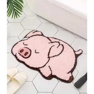 Thick bathmat  Pig Design Cute Bathroom mat,Bath Rug, Room,Showroom, Bathmat,Non-Slip Bath Rugs,Play Carpet Area Rug,Photography Props, Decor,Indoor mat (Sleeping Pig)