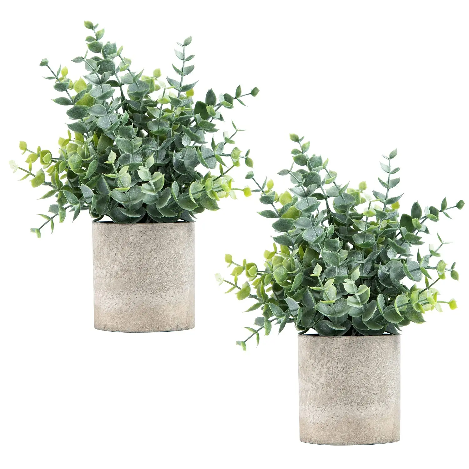 2 Pack Small Fake Plants Eucalyptus Potted Artificial Plants for Shelf Desk Home Bathroom Farmhouse Room Coffee Table Decor Decorative Fruit