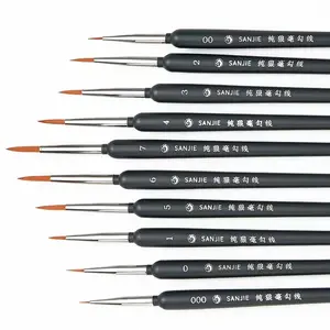 10pcs Nail Art Outline Pens, Wolf Hair Ink Painting Colorful Border Drawing Brushes, Oil Paint Brush Set for Manicure & Pedicure