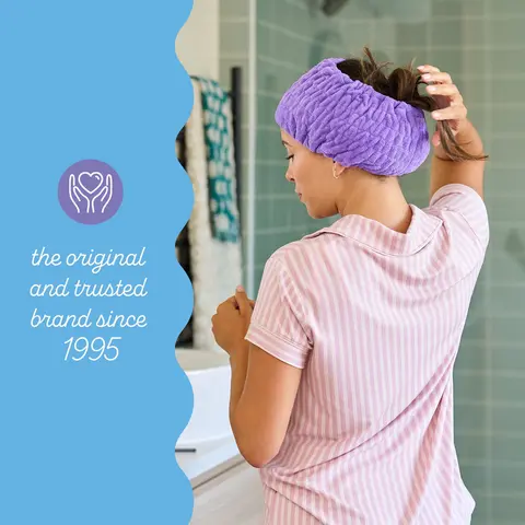 Turbie Twist Unisex Headband Accessory - 5-Inch Extra Wide Stretchy Make Up Headband, No Lace, Microfiber/Cotton, Machine Washable, Feather-Light, Casual Everyday Use for Yoga, Travel