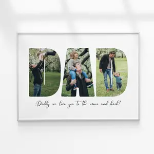 Personalized Gift for Dad, Daddy Photo Collage Poster, Father’s Day Gift, Custom Birthday Photo Collage Wall Art