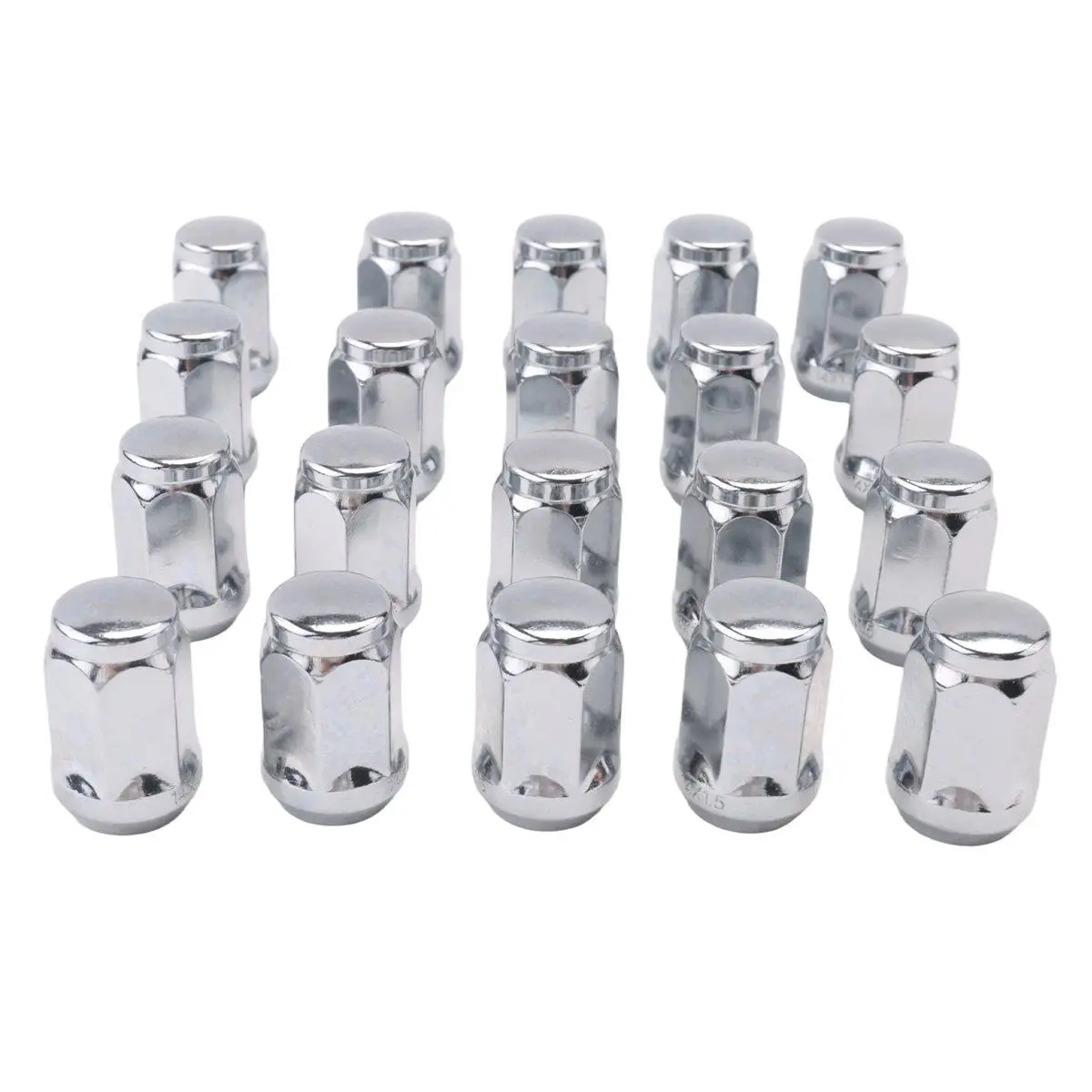 20Pcs 14X1.5 Lug Nuts - 19mm Lug Nut 1.38 inch Tall 3/4 inch Hex Chrome Lug Nuts, for 1999-2021 Chevy Silverado 1500