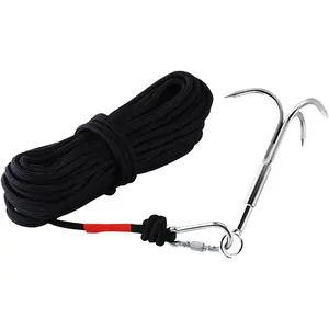 Grappling Hook with 3-Claw Stainless Steel,3 Claw Climbing Carabiner Hook for Retrieving,Outdoor Hiking,Tree Limb Removalr,Salvage.