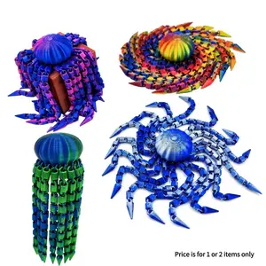 2-Pack 3D Printed Jellyfish Stress Relief Gifts, Desktop Decorative Items, Unique Unboxing Experience, Perfect Gift Idea, Jellyfish Decorations