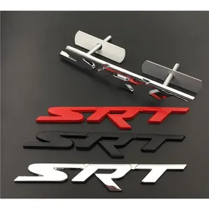 SRT Hellcat Front Grille Emblem 3d Metal Badge Black Chrome Red Sport Universal