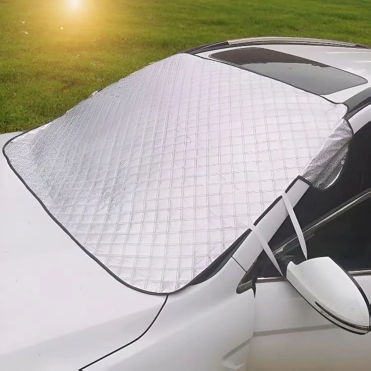 Car Sunshade，Car Windshield Snow Cover,Car Windshield Snow Ice Cover with 4 Layers Protection,Snow,Ice,Sun,Frost Defense,Extra Large Windshield Winter Co