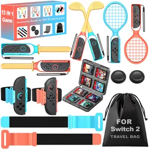 ESYWEN For 2025 Nintendo Switch 2 Sports Accessories 15 in 1 Bundle, Designed for Switch Sports Games, Mario Golf Super Rush, Mario Tennis Ace, Just Dance, Ring Fit Adventure - Family Party Game Kit, Kids Gift Idea, Joy-Con 2 Compatible