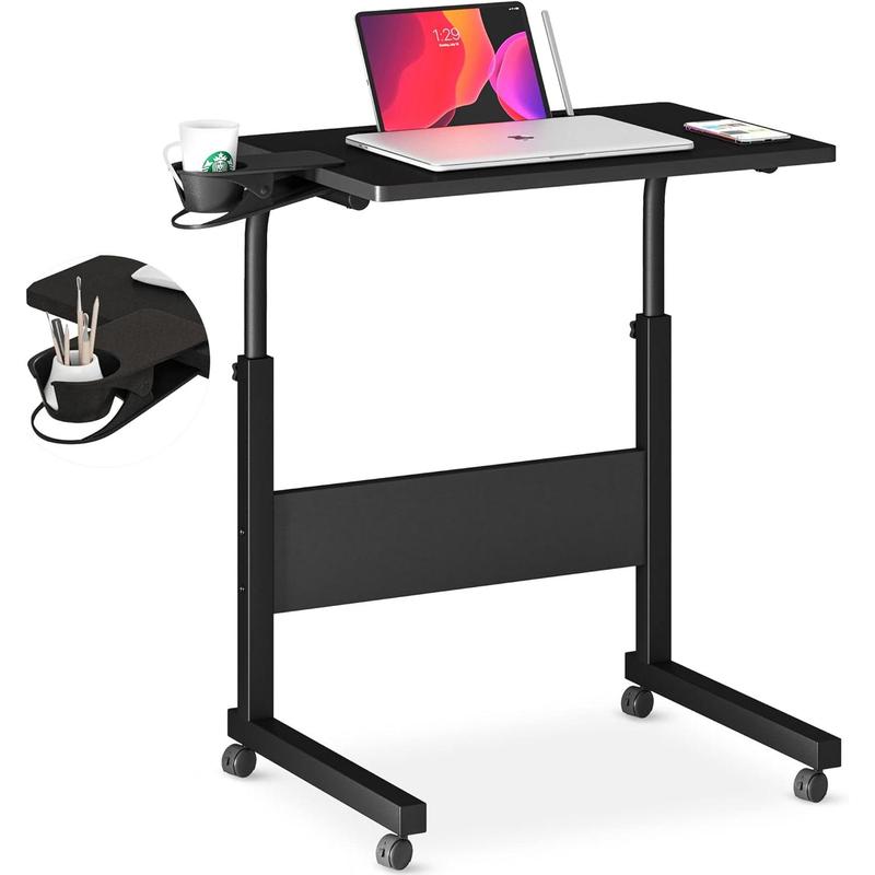 Small Standing Desk Adjustable Height, Portable Treadmill Desk, Mobile Table Ideal for Laptops and Tablets, Black Small Standing Desk Adjustable Height, Portable Treadmill Desk, Mobile Table Ideal for Laptops and Tablets, Black