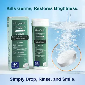 Glorysmile 60 Counts Denture Cleaning Tablets, 99.9% Antibacterial Dental Use Cleaning Tablets For Aligner & Tray