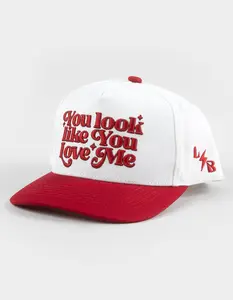 LOCAL BEACH You Look Like You Love Me Womens Snapback Hat, Red & White