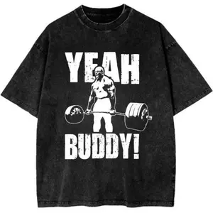 Yeah Buddy Ronnie Coleman Gym And Fitness Unisex T-Shirt - Vintage Graphic Tee -  Unisex S-3XL - Menswear & Womenswear - Streetwear Tops - Casual Cotton Crewneck Shortsleeve Tshirt