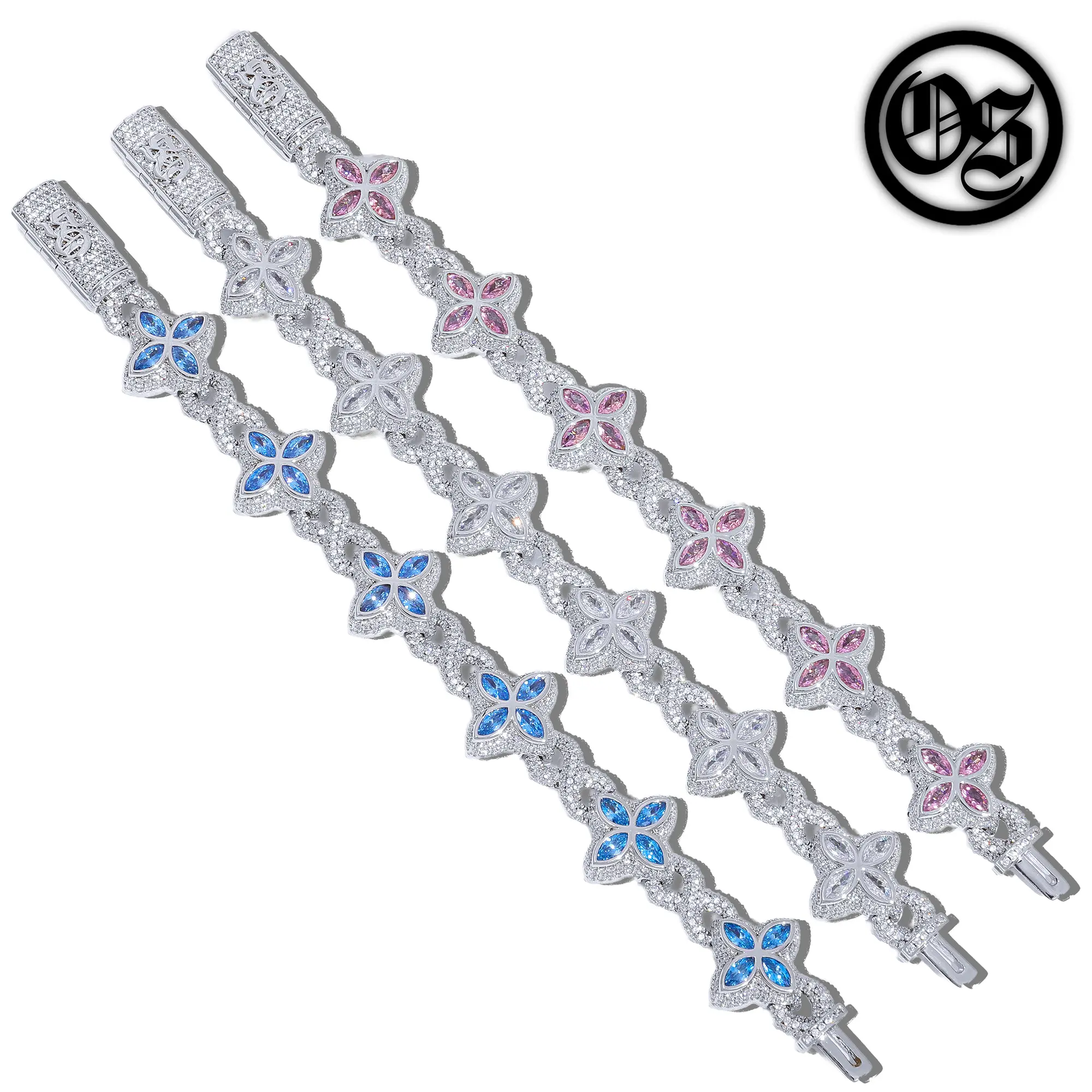 OTHERSIDE Infinite Clover Bracelets - Silver, Sky Blue, Pink
