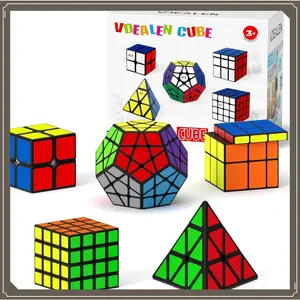 Speed Cube Set, 2x2 4x4 Pyramid Mirror Dodecahedron Magic Cube Pack, Puzzle Cube Bundle Toys for Classroom Prizes Birthday Party, for Kids Teens Adults-5 Pack(Gag Toys & Practical Jokes)(Gag Toys & Practical Jokes)