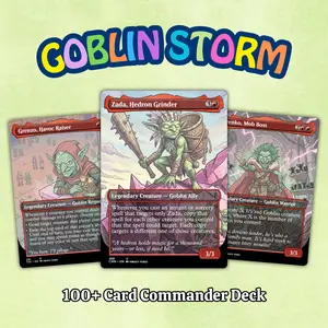 Proxy 100+ Card Commander Deck – Goblin Storm Custom Ready to Play Perfect Gift for Fans, Players and Collectors Collectible Cards Premium Cards