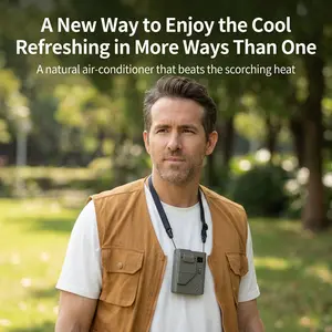 Portable LED Screen Charging Fan, 1-100 Speed Settings, Waist & Neck Hanging Clip, Five-In-One Design, Rechargeable Battery