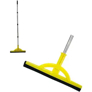 Excellent Heavy Duty Durable Floor Squeegee with Telescopic Handle, Mop for Tile, Concrete, Marble, Household Water Broom with EVA Foam Blade, Mop for Garage, Patio, Shower