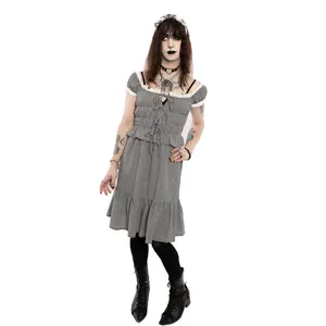 Addie Gingham Tie Milkmaid Dress