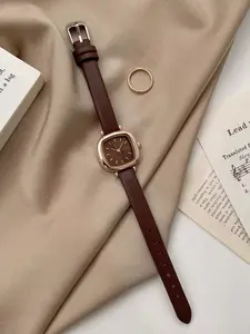 Luxury Elegant Women's Watch, Small Dial Design, Alloy Case, Quartz Movement, Rectangle Analog Face, Buckle Closure, All Seasons Wear