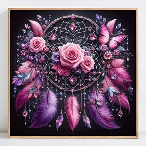 Dream Catcher Pattern DIY Diamond Arts Colorful Painting Kit without Frame, DIY 5D Diamond Arts Colorful Painting Kit, Wall Art Decor for Home Living Room Bedroom, Diamond Painting Kits