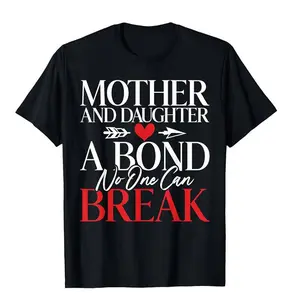 Men's Cotton Graphic Short-Sleeve T-Shirt,Mother and Daughter a Bond no one can Break Women T-Shirt