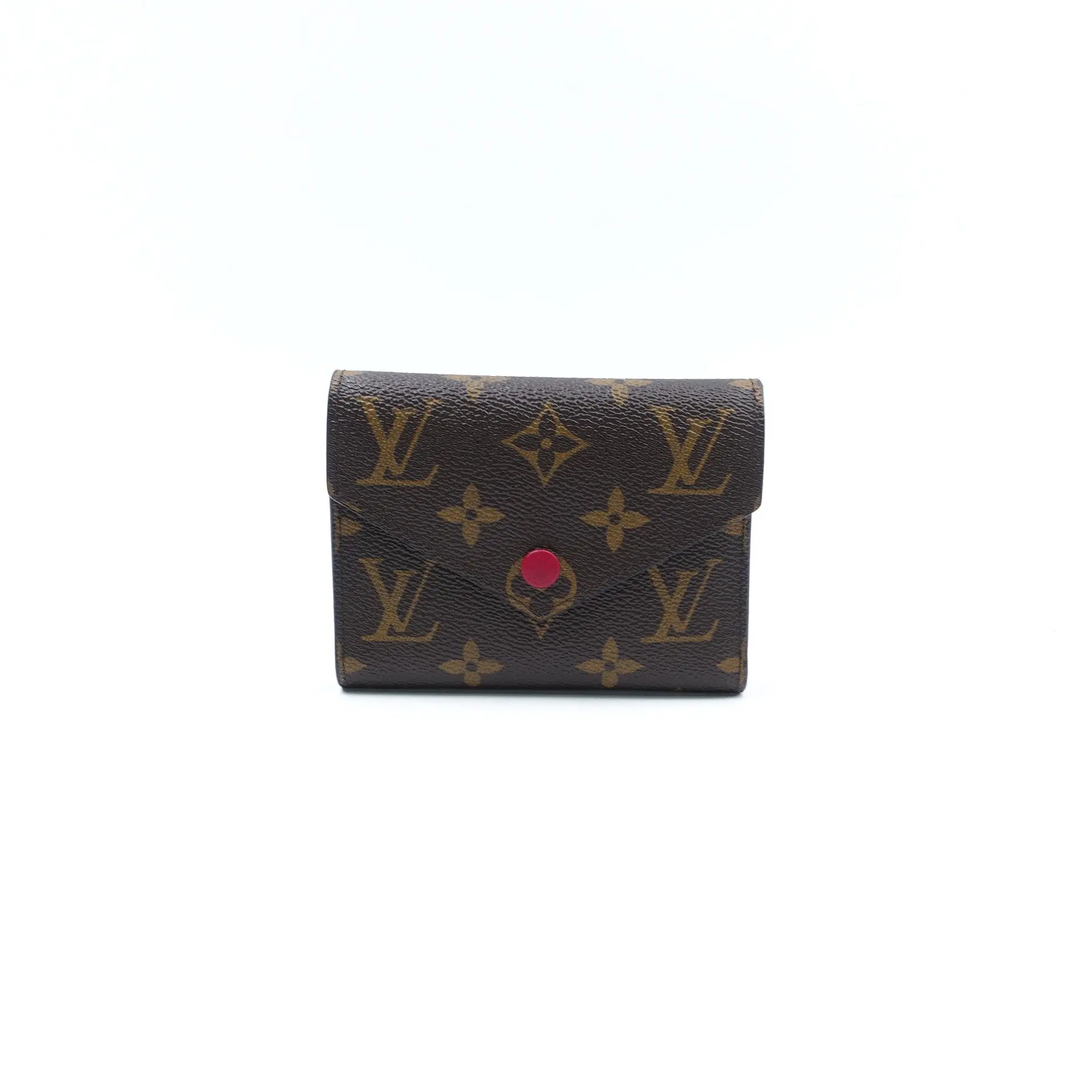 Pre-owned Louis Vuitton Monogram coated canvas and leather compact wallet Monogram with Rose Detail T10421249
