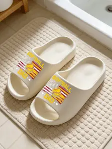 SOFTBALL DAD Softball Print Coconut Sandals, Cloud-Feel Sports Retro Style, Unisex Father's Day Sports Fan Gift Daily Wear, Thick Sole Non-slip Soft Comfortable, All-Season Home Bathroom Outdoor