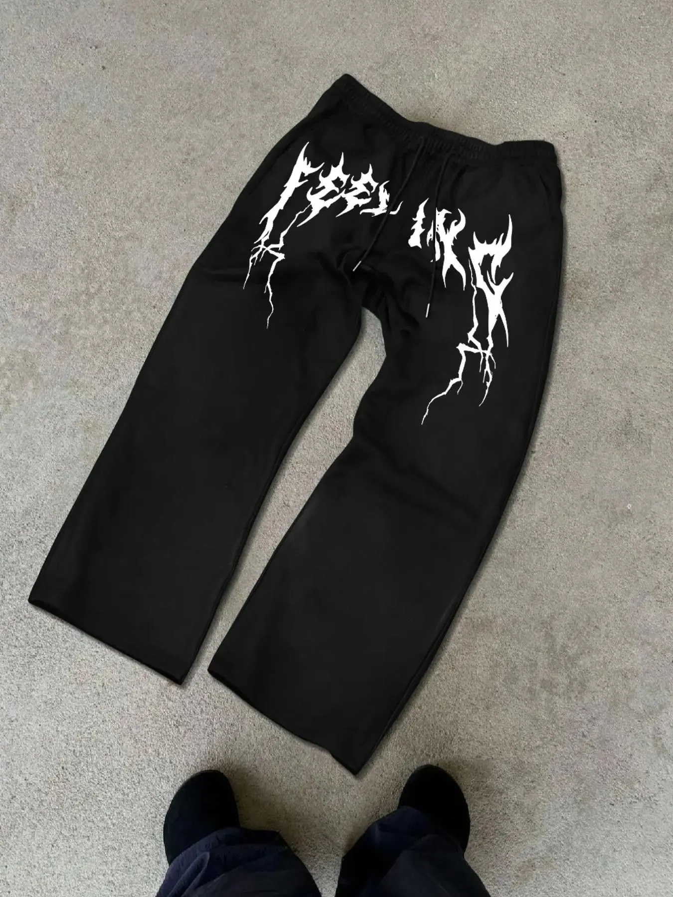 Men's Personalized Long Pants, Trendy Streetwear Art Font Print, Comfortable Soft Fabric, Regular Fit for Daily Use, Ideal for Young Men, Casual Minimalist Trousers