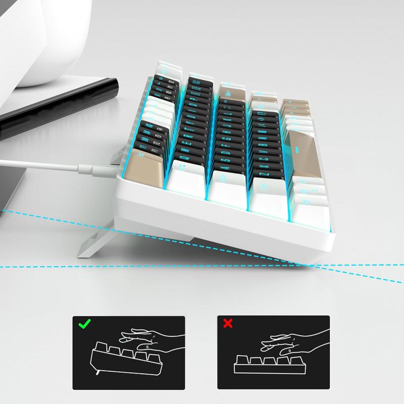 MageGee MK-Box 60% Wired Lighted Mechanical Keyboard - 68-Key Ultra-Compact Design, Brown/Red Switches (Hot-Swappable), Portable LED Backlit - for Windows & Mac Gaming & Office