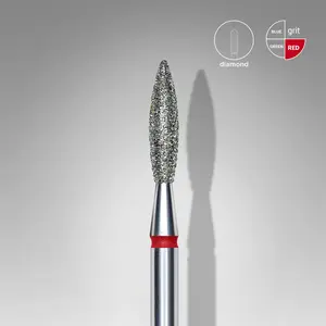 STALEKS PRO Flame drop, Diamond e-file nail drill bits 2.3mm FA10R023/10 – Soft grit, manicure nail tools, Russian manicure nail drill bits, cuticle cutter