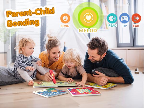 KOKODI Talking Pen Book Sets for Kids, Interactive Audio Sound Books with English Words & Mother Goose Nursery Rhymes, 700+ Touch Points Sensory Learning Toy, Educational Gift for Kids