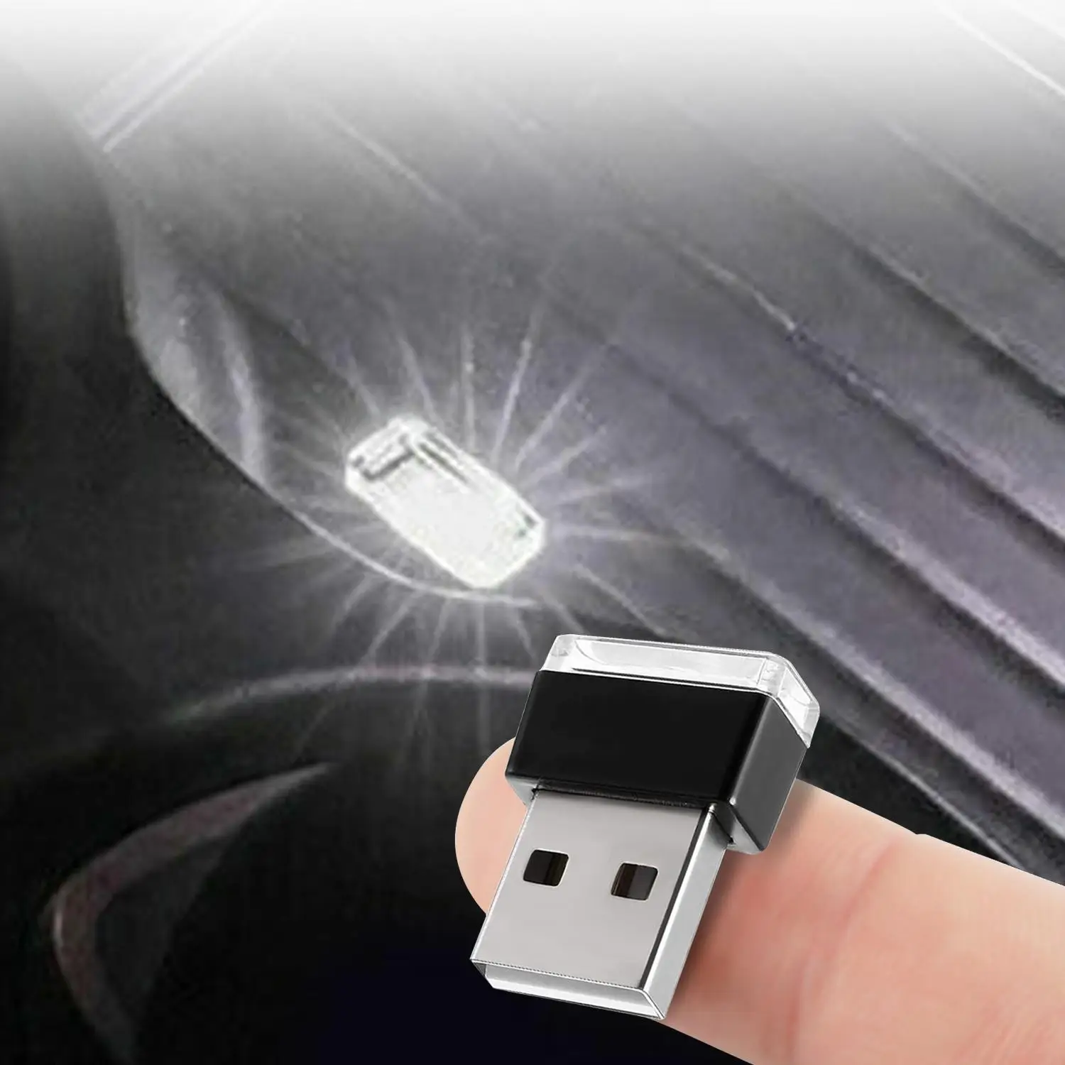 Mini USB Car Interior Atmosphere Light, Plug-in USB Decorative Night Light, Portable Creative Auto Ambient Light, Universal Decorative Light for Most