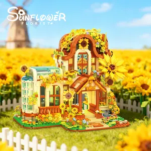 #SummerVibes Sunflower Workshop [Lighted Building Block Set, Model 1583+, Includes Bricks and Decorative Pieces for Indoor Home Display]