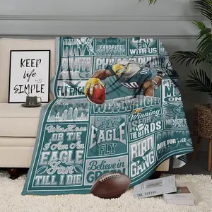 Philadelphia Blanket Football Fan Gifts for Men Women Football Style Throw Blanket Flannel Super Cozy Soft Living Room 60" x 50"280gsm