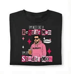 Funny Graphic Tee I'm Not a Regular Mom Shirt I'm a Sandler Mom T-Shirt Adam Sandler Fan Tee Gift for Mom Made In USA For Women For Men 100% Cotton Short Sleeve Soft Comfortable Round Neck Design