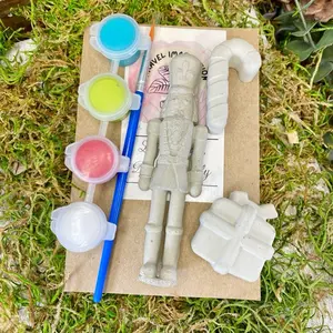 DIY Cement Nutcracker, Candy Cane and Present Painting Kit: Handmade Christmas Craft Gift
