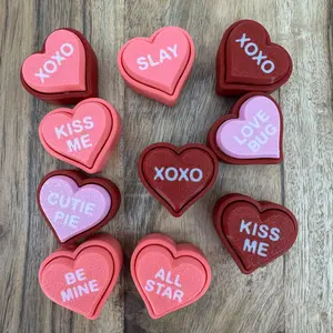 Wonder3D Prints Valentine's Day Heart Clicker Fidget Limited Edition 3D Printed in Vibrant Pinks and Reds for Stress Relief Focus and Sensory Play